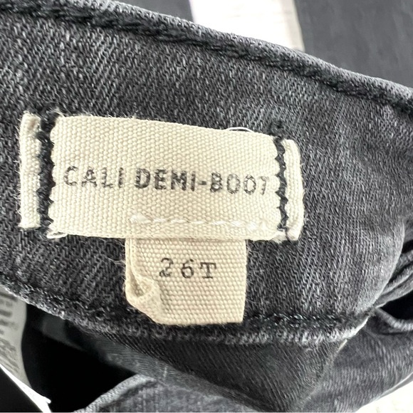 Madewell Cali Denim Boot Jeans Berkeley Black Chewed Hem Edition Size 26 Tall - Picture 8 of 12